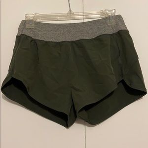 Green workout shorts